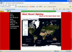 The live tracking map, however, either isn't ready yet or shows Santa really hasn't left the North Pole. Heh.