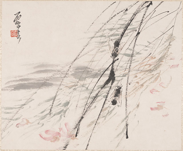 Album of Eight Leaves- Fish and Fruit, Leaf 3, Xu Gu (1824-1896)