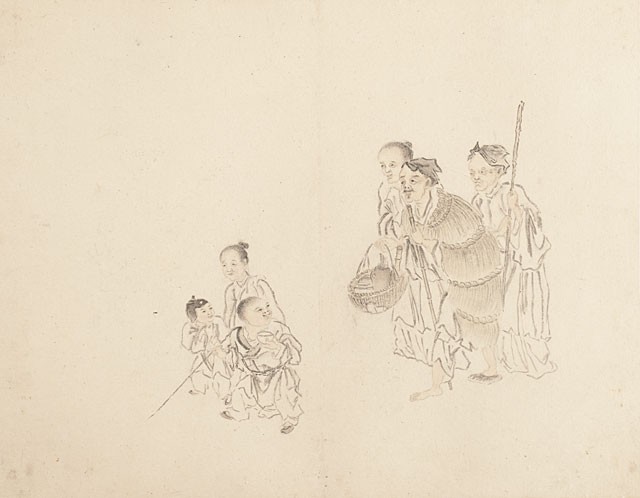 Album of Beggars and Street Entertainers, Leaf 1, Huang Shen (1687-1772)