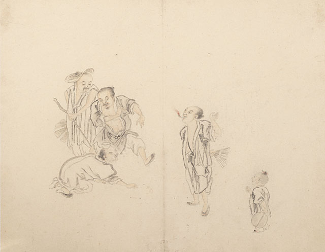 Album of Beggars and Street Entertainers, Leaf 9, Huang Shen (1687-1772)