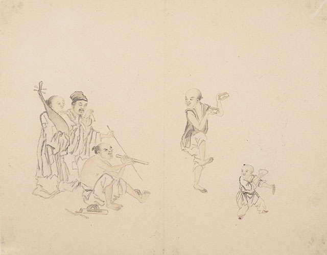 Album of Beggars and Street Entertainers, Leaf 11, Huang Shen (1687-1772)
