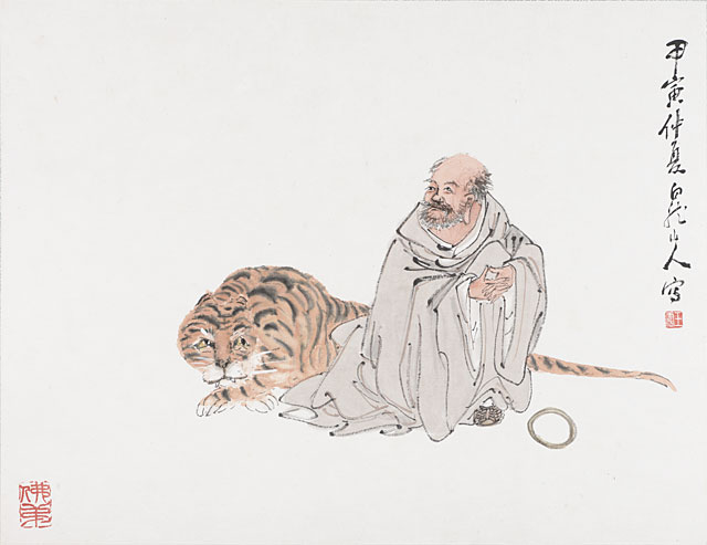 Album of Ten Leaves- Figures and Landscapes, Leaf 12, Wang Jian (1598-1677)