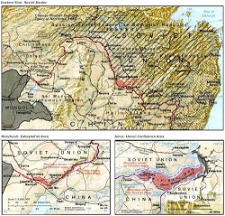 Map highlighting the 1969 Sino- Soviet border conflict