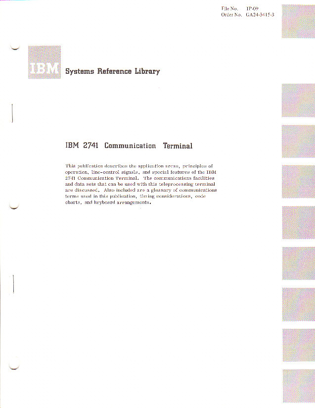 IBM 2741 Communication Terminal, 1970