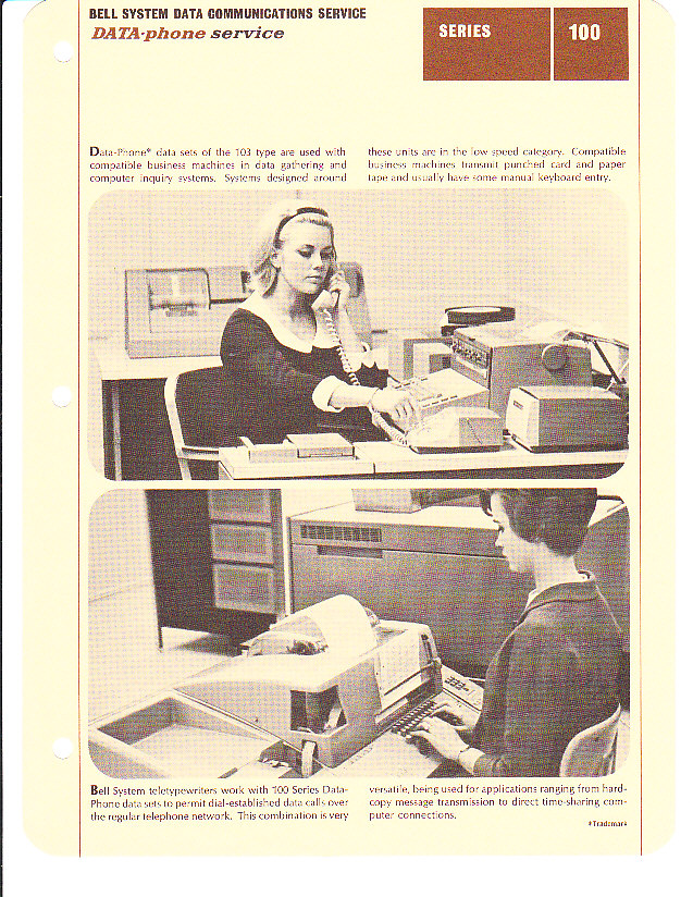 Bell Series 100 Data Phone Services, 1967