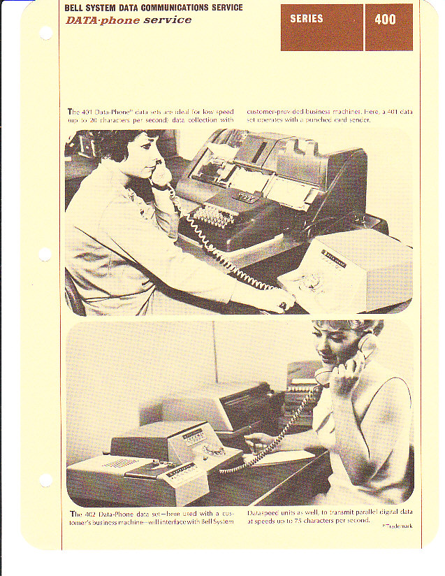 Bell Series 400 Data Phone Services, 1967
