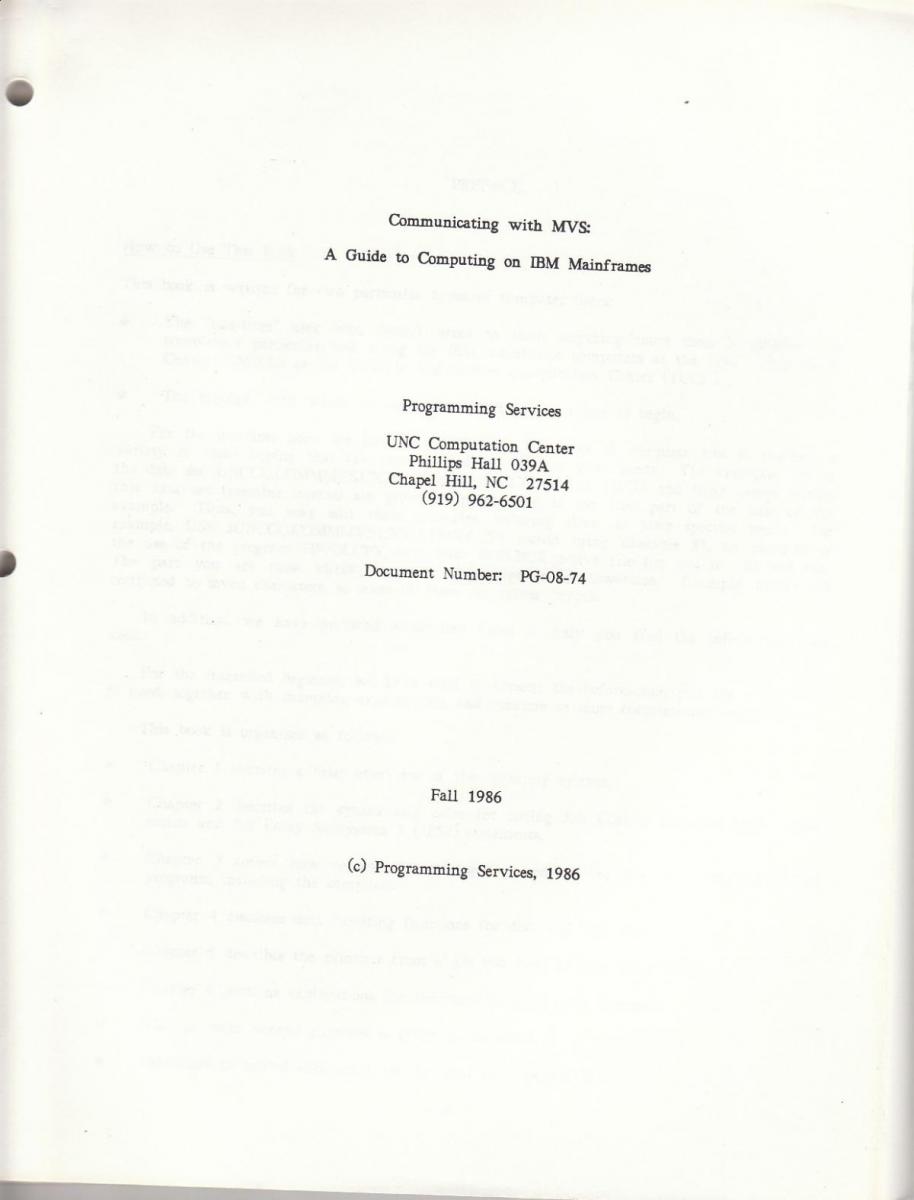 Communicating with MVS 1986 (162 pages)