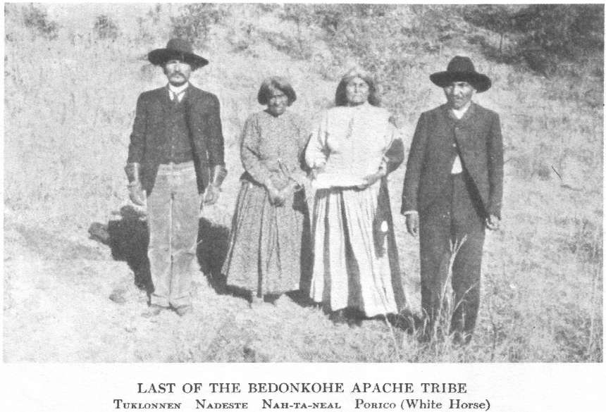 Last of the Bedonkohe Apache Tribe,
Tuklonnen, Ndeste, Nah-ta-neal, Porico (White Horse)