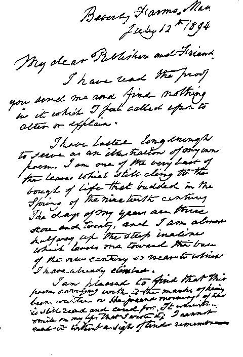 Author's Note, July 12, 1894