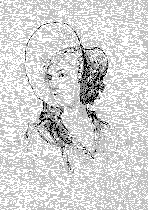 A beautiful woman in a bonnet