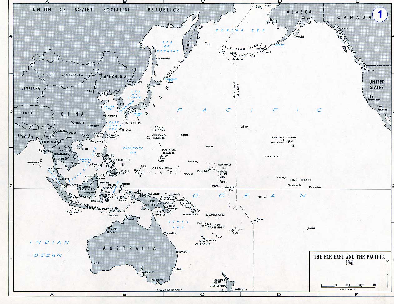 Map of the Far East as of 1941