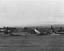 all that remained of the lineup of P-40s on the Wheeler flight line
