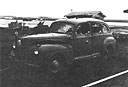 Bullet-riddled Army staff car at Wheeler Field