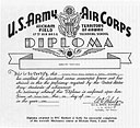 Diploma awarded to PFC Herbert J. Kelly for successful completion of the Aircraft Mechanics course at Hickam Field, 5 June 1940