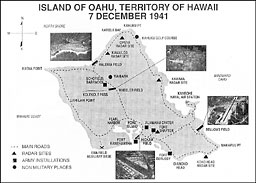 Map: Island of Oahu, Territory of Hawaii--7 December 1941