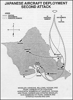 Map: Japanese Aircraft Deployment, Second Attack