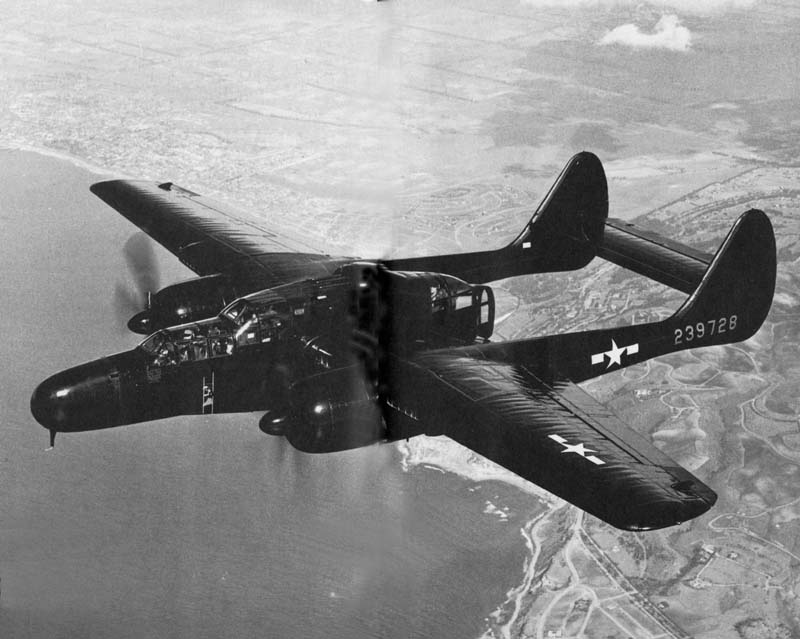 Dimensional drawing of P-61 Black Widow
