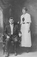 Herbert Arthur Bradley, Sr. and Kathryn Ruth Griffith Bradley. Wedding photo, taken in Detroit, Michigan. Both were age 19