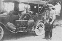 Father and son--with the car packed for the annual trip from Ohio to Illinois to visit grandparents--1925