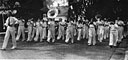 Always Out Front! Herbert led the Monticello Community High School band which led the big Monticello Centennial parade in 1937.