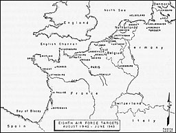 map: Eighth Air Force Targets