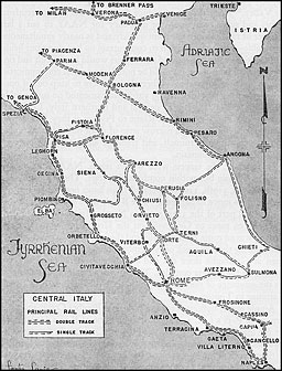 Central Italy: Principal Rail Lines