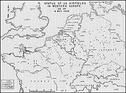 Map: Status of U.S. Airfields in Western Europe as of 8 May 1945