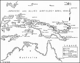 Map: Japanese and Allied Airfields--April 1944