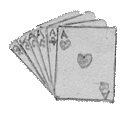pencil sketch: poker hand