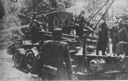 Figure 74.--35.5 cm M.1. (14-inch howitzer) being emplaced