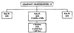 Figure 32. Organization of Infantry rifle company (A type without heavy weapons platoon)