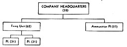 Figure 38. Organization of Battalion gun company (without anti-tank rifles)