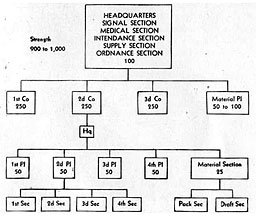 Figure 49. Organization of 3-company Engineer regiment