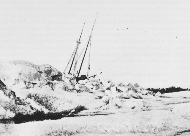 Rosario crushed by ice at Point Barrow