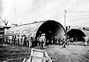 90th Seabees Move a Quonset Hut, Iwo Jima