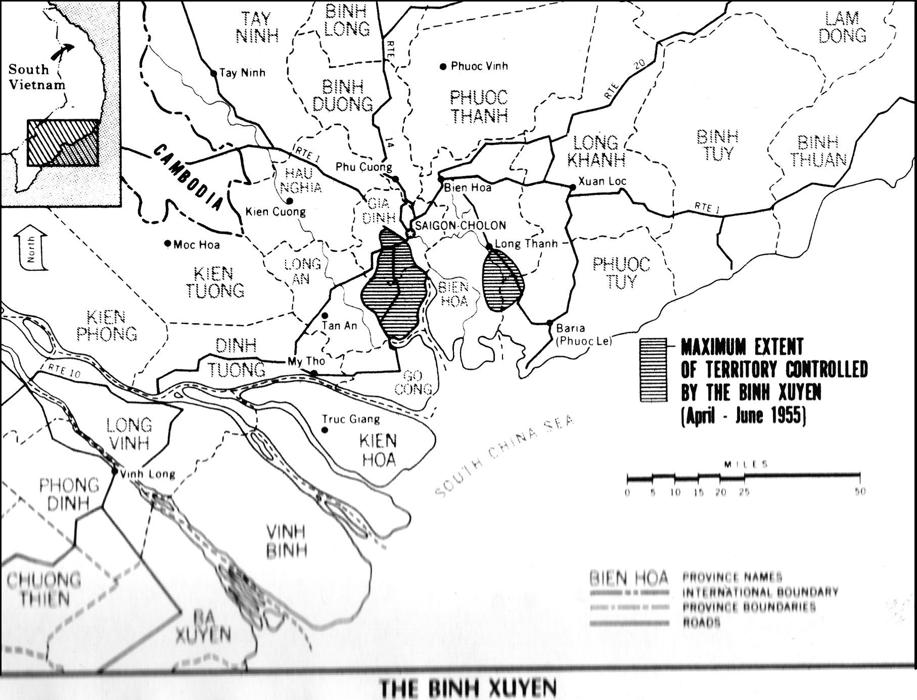 Map: Territories of the Binh Xuyen
