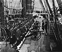 Howitzer drill in the USS TRENTON, 1881