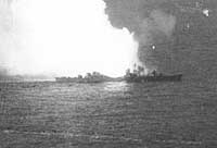 Photo # 80-G-284703 (cropped):  Japanese destroyer Akizuki blows up during the Battle off Cape Engaño, 25 October 1944