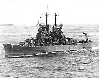 Photo # 80-G-301357:  USS Santa Fe at sea during the Philippines campaign, 12 December 1944