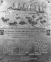 Photo # 80-G-408463:  Bronze plaque memorializing the men lost when USS President Lincoln was sunk on 31 May 1918