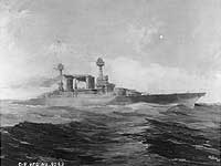 Photo # NH 41961:  Lexington class battle cruiser.  Painting by Louise Larned, 1922