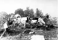 Photo # NH 42037:  People examining wreckage of USS Shenandoah, Sept. 1925.  Photographed by Dowling