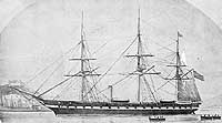 Photo # NH 45364:  USS Roanoke, as a steam frigate