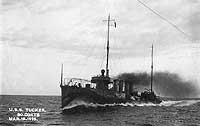 Photo # NH 49805:  USS Tucker making 30.03 knots on trials, 19 March 1916