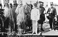 Photo # NH 50372:  King Neptune and his royal party visit USS Maryland during Equator crossing ceremonies in 1912.