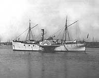 Photo # NH 61919:  USS Santiago de Cuba in harbor, during the Civil War era