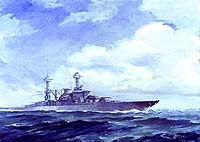 Photo # NH 63502-KN:  South Dakota class battleship.  Painting by Rose Stokes, 1922