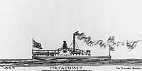 Photo #  NH 63880:  SS Metacomet, which was USS Pulaski in 1858-1863.  Artwork by Erik Heyl.