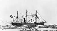 Photo # NH 66993:  Steamship Mount Savage.  Artwork by Erik Heyl