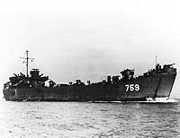 Photo # NH 79022:  USS LST-759 underway in San Francisco Bay, California, circa 1945-1946